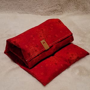 Großes Dinkelkissen rote Ranken